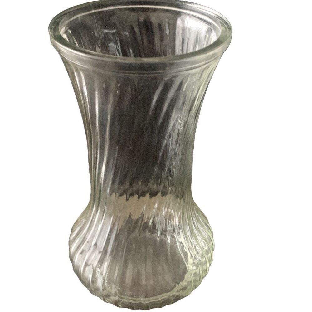 Vintage Hoosier Glass Ribbed Vase 4082-4090 Elegant Spiral Swirl Pattern Classic